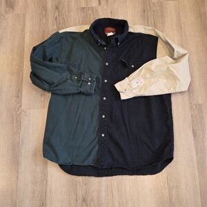 Vintage Wrangler Western Shirt Men's Long Sleeve Size XL Color Block Cowboy